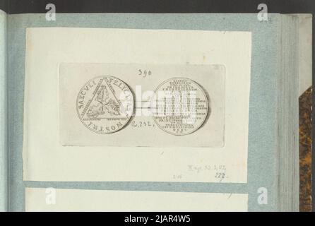 Das Bild der Medaille von August II Wettyn von 1710, auf das Treffen von drei Fryderyk in Leipzig, in: Sammleralbum: Figuren polnischer Medaillen zum Werk von X.B. Albertrande: Polnische Geschichte mit zertifizierten Medaillen. Erstellt von Prinz Henryk Lubomirski 1822 1830 geordnet nach der Liste der polnischen Medaillen von Feliks Bentkowski 1832 (Pos. 246) unbekannt, Geiger, Andreas (1765 1856), Wermuth, Christian (1661 1739) Stockfoto
