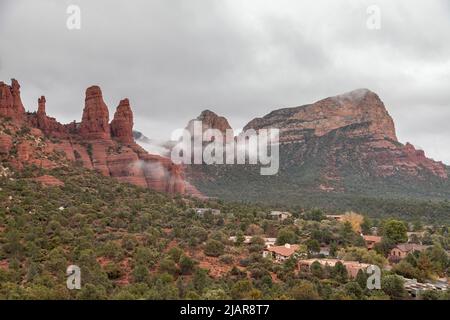 Twin Sisters Rock, Sedona, Arizona, USA Stockfoto