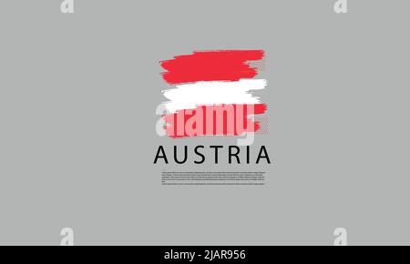 Österreich Pinsel Flagge Vektor-Design Stock Vektor