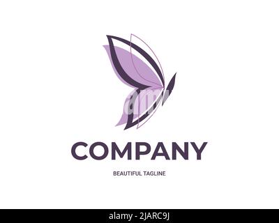 Moderne Schmetterling feminine Logo Vorlage Stock Vektor