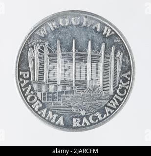 Gedenkmarke, Wrocław, Panorama von Racławicka Stockfoto