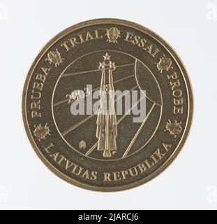 Euro Collection ein Münzmuster, 50 Eurocent für Lettland; 2003 Stockfoto