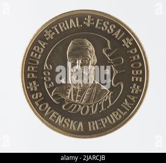 Euro Collection ein Münzmuster, 50 Eurocent für die Slowakei; 2003 Stockfoto