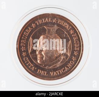 Euro Collection ein Münzmuster, 5 Eurocent für den Vatikan; 2002 Stockfoto