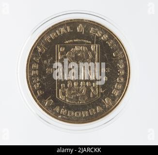 Euro Collection ein Münzmuster, 20 Eurocent für Andora; 2003 Stockfoto