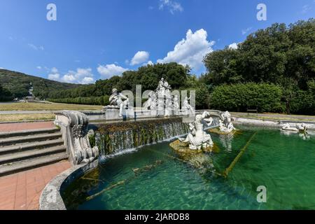 Der Königspalast von Caserta (italienisch: Reggia di Caserta) ist eine ehemalige königliche Residenz in Caserta, Süditalien, und wurde zum UNESCO World her ernannt Stockfoto