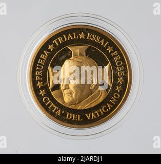 Euro Collection ein Münzmuster, 10 Eurocent für den Vatikan; 2002 Stockfoto