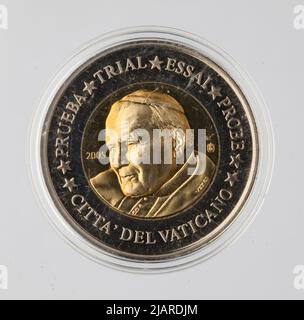 Euro Collection ein Münzbild, 2 Euro für den Vatikan; 2005 Stockfoto