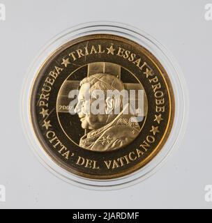 Euro Collection ein Münzmuster, 20 Eurocent für den Vatikan; 2007 Stockfoto