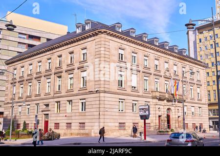 Ourense, Spanien, januar 21 2022, Gebäude der Unterdelegation der Regierung Stockfoto