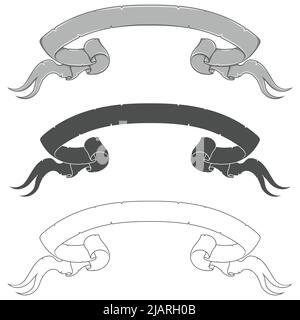 Alte Schriftrollen Bänder Vektor-Design, mittelalterliche Stil Dekorationen Band Stock Vektor