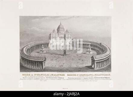 Eglise de St. Stanislas und Malatycze die Kirche von S. Stanisław in Malatcze in: La Pologne Illustree, Sous La Direction de Leonard Chodźko , Paris 1842 Gucewicz, Laurent, Mangeron, Le Petit, Alexander William (Fl. 1829 1855) Stockfoto