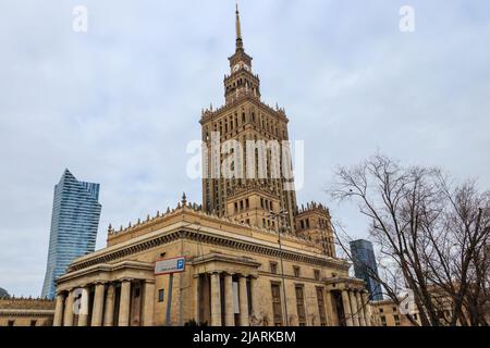 Palast der Kultur und Wissenschaft in Warschau, Polen Stockfoto