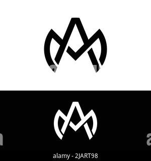 M Eine Vorlage für das ursprüngliche Logo des MA AM Letter Monogram. Geeignet für General Sports Fitness Construction Finance Company Business Corporate Shop Stock Vektor