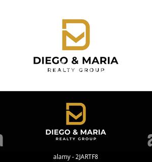 D M DM MD Letter Monogram Initial Logo Design Template. Geeignet für General Fashion Jewelry Makler Construction Finance Company Business Corporate Stock Vektor