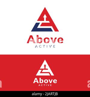 Letter Initial Eine Design-Vorlage für ein dreieckiger Pfeil nach oben-Logo. Geeignet für Sportbekleidung Bekleidung Marketing Konstruktion Business Brand Company Logo Stock Vektor