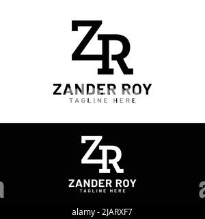 Z R ZR RZ Letter Monogram Initial Logo Design Template. Geeignet für Allgemeinsport Fitness Bau Finanzen Unternehmen Business Corporate Shop Appar Stock Vektor