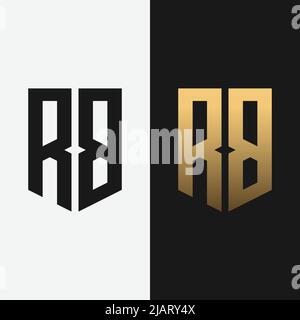 Initial Monogram R B RB BR Shield Logo Design-Vorlage. Geeignet für Modebekleidung Bekleidung Bekleidung Sport Finanzen Management Business Brand Company S Stock Vektor