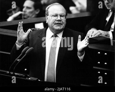 Der Bundesminister für Wirtschaft der FDP, Martin Andreas Bangemann. Stockfoto