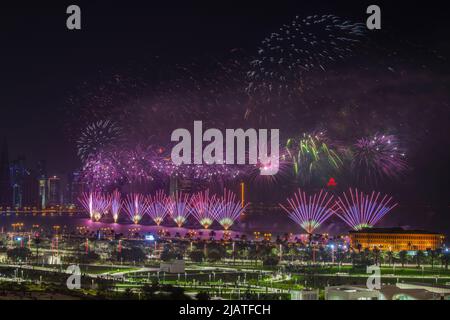 Feuerwerk an corniche in der eid Night 2021 Stockfoto