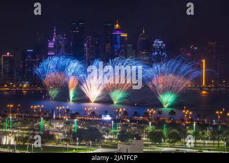 Feuerwerk an corniche in der eid Night 2021 Stockfoto