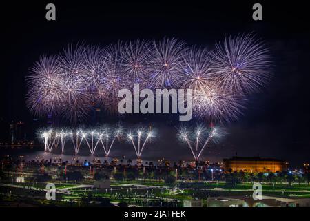 Feuerwerk an corniche in der eid Night 2021 Stockfoto