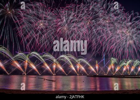 Feuerwerk an corniche in der eid Night 2021 Stockfoto