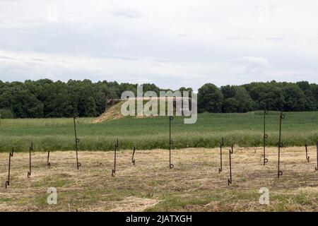 Stahlbetonbunker aus dem Zweiten Weltkrieg in Darkovicky in der Tschechischen republik Stockfoto