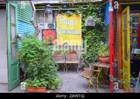 Hof des Hauses in Caminito Stockfoto