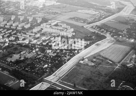 Die DDR-Grenze bei Staaken zwischen Ost- und West-Berlin im Jahr 1981 Stockfoto
