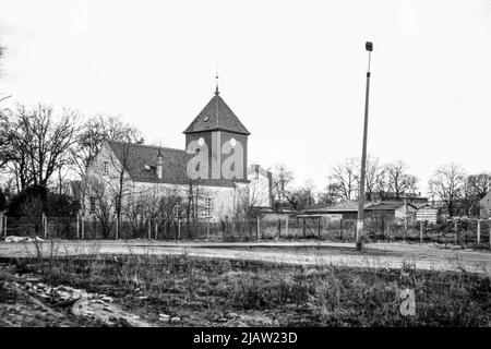 Die DDR-Grenze bei Staaken zwischen Ost- und West-Berlin im Jahr 1991 Stockfoto