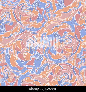 Floral Pinsel Striche nahtlose Muster abstrakt Rose Blumen bunt Hintergrund ästhetische gebogene Blüten Vorlage für Modedrucke, textil Stock Vektor