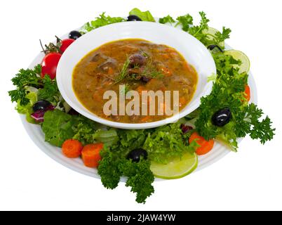 Leckerer Hähnchenherz-Eintopf Stockfoto