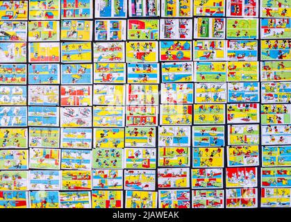 Viele türkische Kaugummieinlagen.1980s - 1990s. Stockfoto
