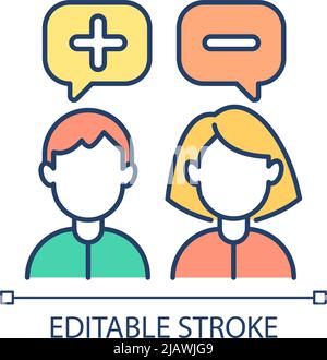 Unterschiede in der Meinung RGB-Farbsymbol Stock Vektor