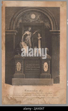 Nicolaus Copernicus, Copernicus (1473 1543), prominenter PoIIsh-Astronom, Mathematiker, Arzt, Anwalt. Kopernikusdenkmal in der Kirche St. Anna in Kraków. Bizański, Jan Nepomucen (1804 1878), Litographische Anlage von Piotr Wyszkowski (Krakau) Stockfoto