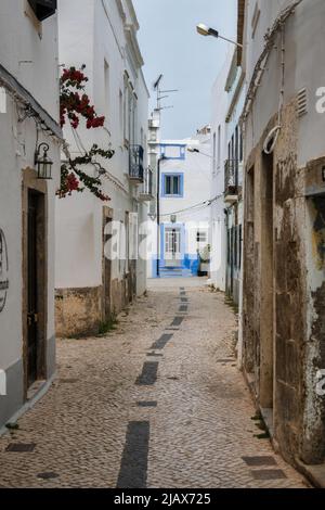 Blick auf die Stadt Olhao an der Algarve, Portugal Stockfoto