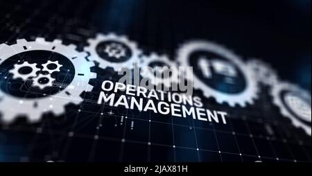 Betriebsmanagement Optimierung der Geschäftsprozesssteuerung Industrietechnologiekonzept. Stockfoto