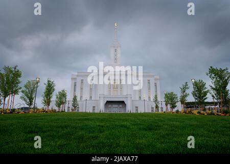 Pocatello Idaho LDS Temple Building Mormon Church of Jesus Christ sakrales religiöses Gebäude Stockfoto