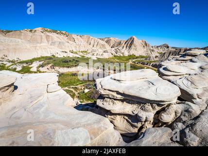 Felsformation in Toadstool geologic Park.in das Oglala National Grasland. In der Nähe von Crawford Nebraska Stockfoto