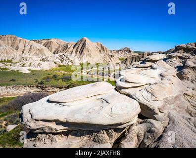 Felsformation in Toadstool geologic Park.in das Oglala National Grasland. In der Nähe von Crawford Nebraska Stockfoto