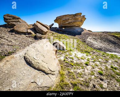 Felsformation in Toadstool geologic Park.in das Oglala National Grasland. In der Nähe von Crawford Nebraska Stockfoto