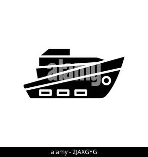 Kreuzfahrtschiff Symbolvektor. Transport, Marine Fahrzeuge. Durchgehende Symbolform, Glyphe. Einfaches Design Illustration editierbar Stock Vektor