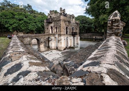 Debre Birhan Selassie Kirche, Gondar, Äthiopien, Afrika Stockfoto