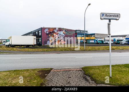 Streetart in Reykjavik, Island Stockfoto