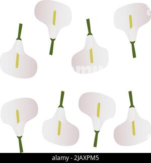 Nahtloser Hintergrund mit handgezeichneten Callas. Blumenmuster. Botanischer Druck. Vektorgrafik. Stock Vektor