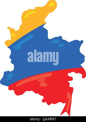 Flache kolumbianische Kartendarstellung Stock Vektor