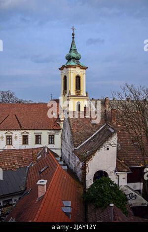 Straßen von Szentendre, einer Stadt am Fluss in der Provinz Pest, Ungarn, Stockfoto