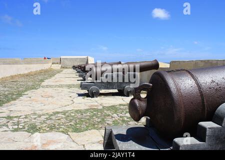 Ein Tag in Sagres, schöne Details. Fortaleza de Sagres, Algarve Stockfoto