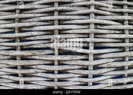 Alte verwitterte Korbkorb Hintergrund Stockfoto